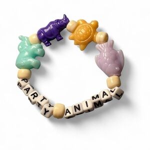 ‘Party animal’ beaded Kandi bracelet